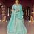 Alluring Shadow Green Blue zarkan, gota, zari, and resham embroidered organza Semi Stitched Dulhan Lehenga