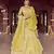 Seductive Tacha Yellow zarkan, gota, zari, and resham embroidered organza semi stitched Festive lehenga