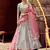 inviting Cascade Green swarovski, zarkan, zari, and resham embroidered satin semi stitched Festive lehenga