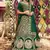 agreeable Green zarkan, dori, and zari embroidered raw silk semi stitched Dulhan lehenga