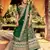 endearing Green beads, zari, and resham embroidered raw silk semi stitched Dulhan lehenga