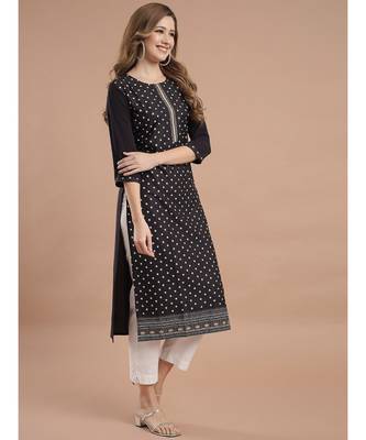 Raghaw Women's Crepe straight digital printed kurta 4