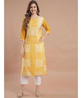 Raghaw Women's Crepe straight digital printed kurta 1
