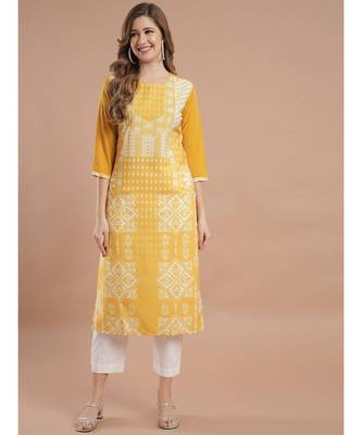 Raghaw Women's Crepe straight digital printed kurta 2
