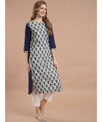 Raghaw Women's Crepe straight digital printed kurta 3