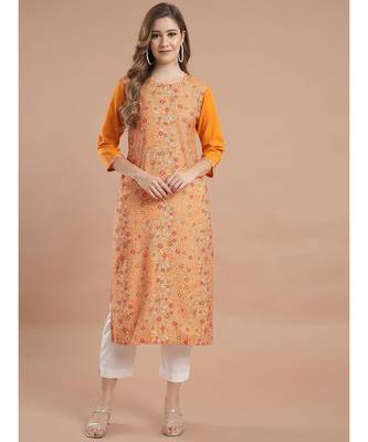 Raghaw Women's Crepe straight digital printed kurta 1