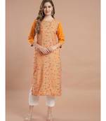 Raghaw Women's Crepe straight digital printed kurta