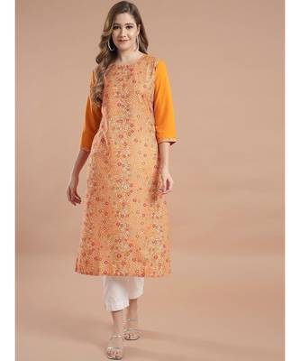 Raghaw Women's Crepe straight digital printed kurta 2