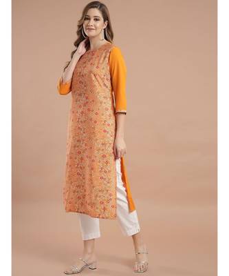 Raghaw Women's Crepe straight digital printed kurta 3