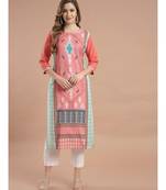 Raghaw Women's Crepe straight digital printed kurta