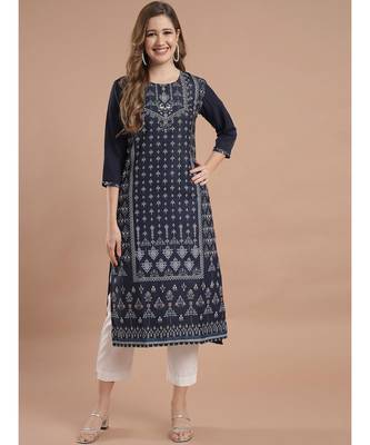 Raghaw Women's Crepe straight digital printed kurta 2