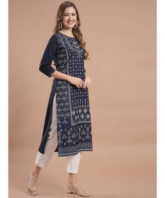 Raghaw Women's Crepe straight digital printed kurta 4