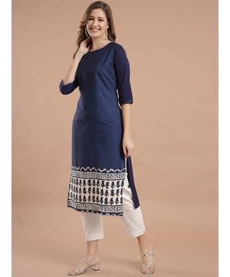 Raghaw Women's Crepe straight digital printed kurta 3