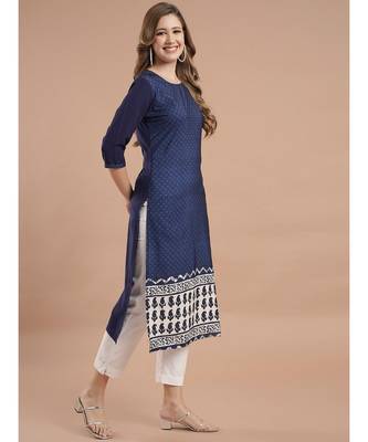 Raghaw Women's Crepe straight digital printed kurta 5
