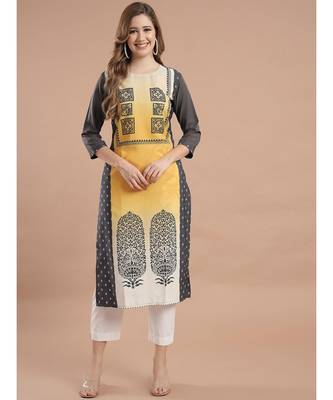 Raghaw Women's Crepe straight digital printed kurta 1