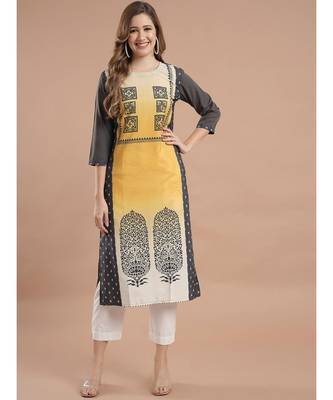 Raghaw Women's Crepe straight digital printed kurta 2