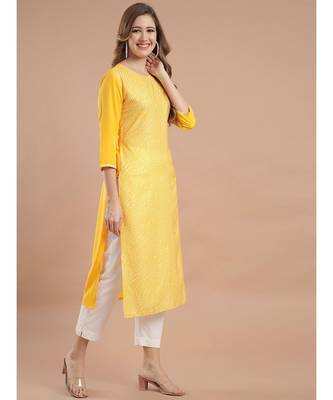 Raghaw Women's Crepe straight digital printed kurta 5