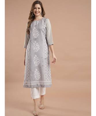 Raghaw Women's Crepe straight digital printed kurta 2