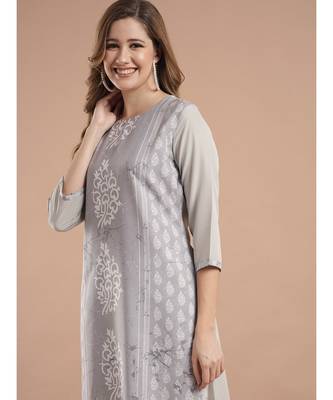 Raghaw Women's Crepe straight digital printed kurta 4