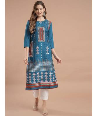 Raghaw Women's Crepe straight digital printed kurta 2