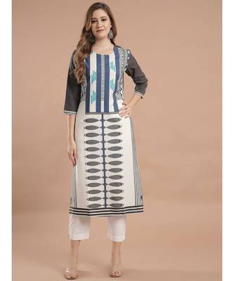 Raghaw Women's Crepe straight digital printed kurta 1