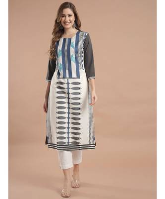 Raghaw Women's Crepe straight digital printed kurta 2