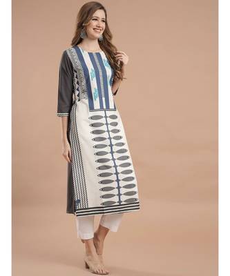 Raghaw Women's Crepe straight digital printed kurta 4
