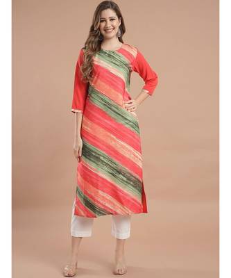 Raghaw Women's Crepe straight digital printed kurta 1