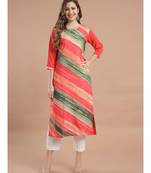 Raghaw Women's Crepe straight digital printed kurta