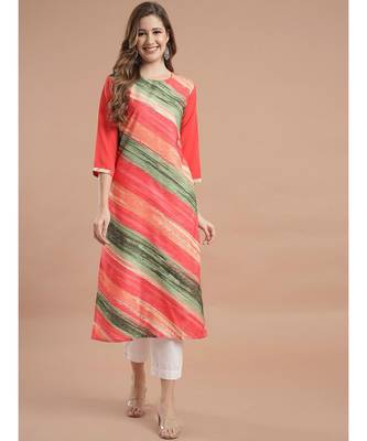 Raghaw Women's Crepe straight digital printed kurta 2