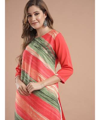 Raghaw Women's Crepe straight digital printed kurta 4