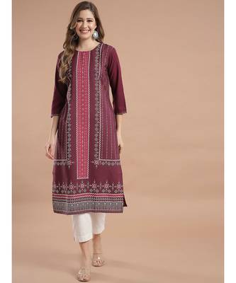 Raghaw Women's Crepe straight digital printed kurta 1
