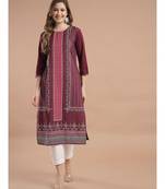 Raghaw Women's Crepe straight digital printed kurta