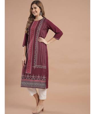 Raghaw Women's Crepe straight digital printed kurta 2