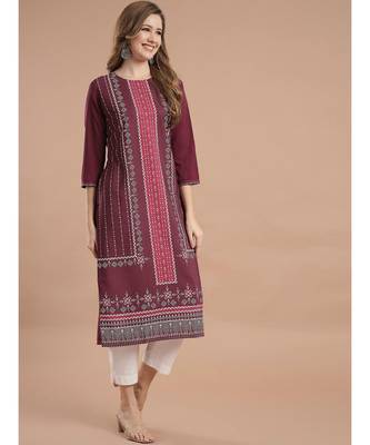 Raghaw Women's Crepe straight digital printed kurta 3