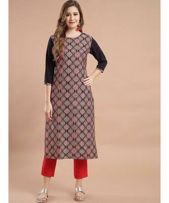 Raghaw Women's Crepe straight digital printed kurta 1