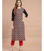 Raghaw Women's Crepe straight digital printed kurta