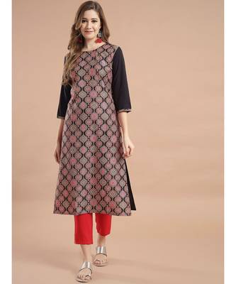 Raghaw Women's Crepe straight digital printed kurta 2