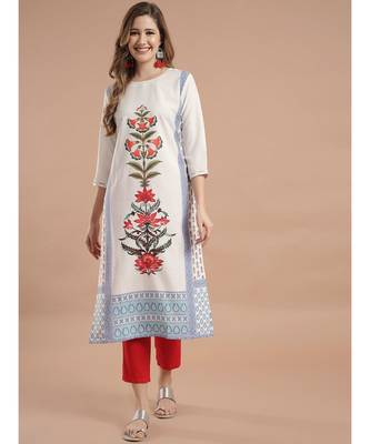 Raghaw Women's Crepe straight digital printed kurta 2