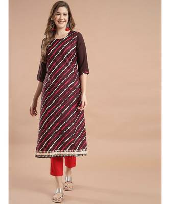 Raghaw Women's Crepe straight digital printed kurta 1