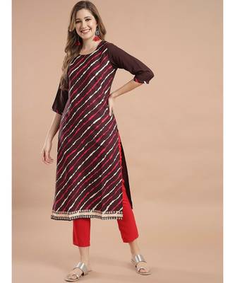 Raghaw Women's Crepe straight digital printed kurta 2