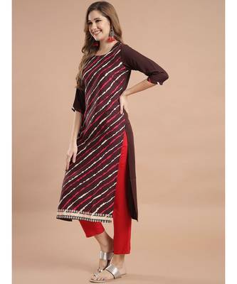 Raghaw Women's Crepe straight digital printed kurta 3