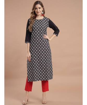 Raghaw Women's Crepe straight digital printed kurta 1