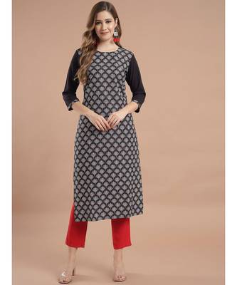 Raghaw Women's Crepe straight digital printed kurta 2