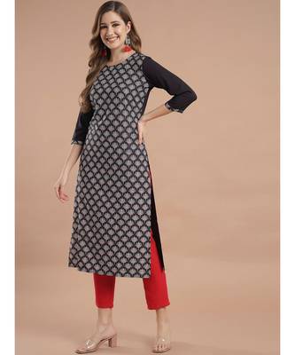 Raghaw Women's Crepe straight digital printed kurta 3