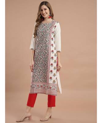 Raghaw Women's Crepe straight digital printed kurta 3