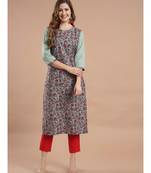 Raghaw Women's Crepe straight digital printed kurta