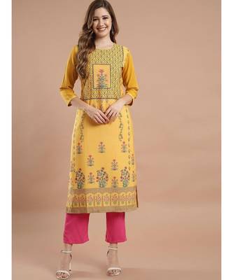 Raghaw Women's Crepe straight digital printed kurta 1