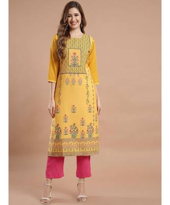Raghaw Women's Crepe straight digital printed kurta 2
