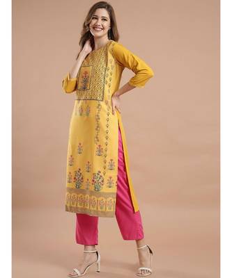 Raghaw Women's Crepe straight digital printed kurta 3